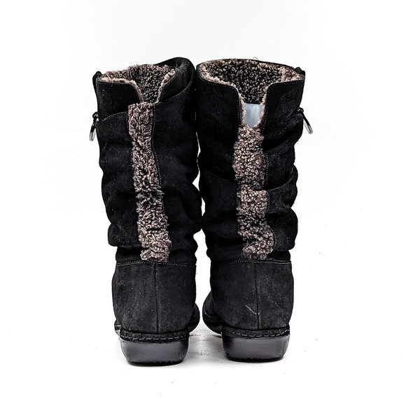 Stuart Weitzman Women Black Suede Faux Fur Cuff ankle boots size 8 - Picture 8 of 12